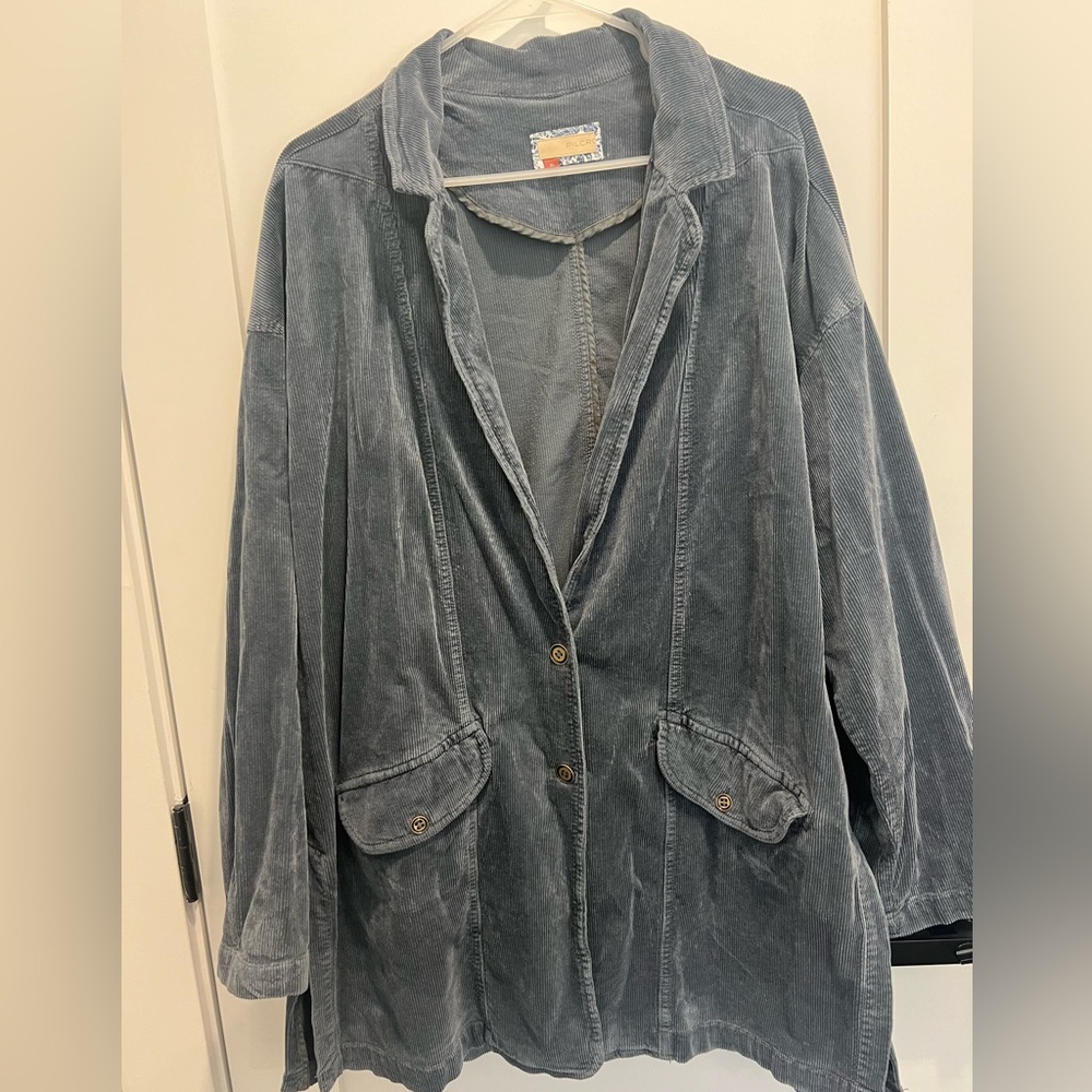 Anthropologie Pilcro Brand Blue Corduroy Jacket Size XL